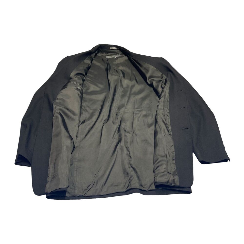 Le Collezioni Structure Blazer Jacket Men Large Black Wool Lined Single Breasted - Picture 3 of 11